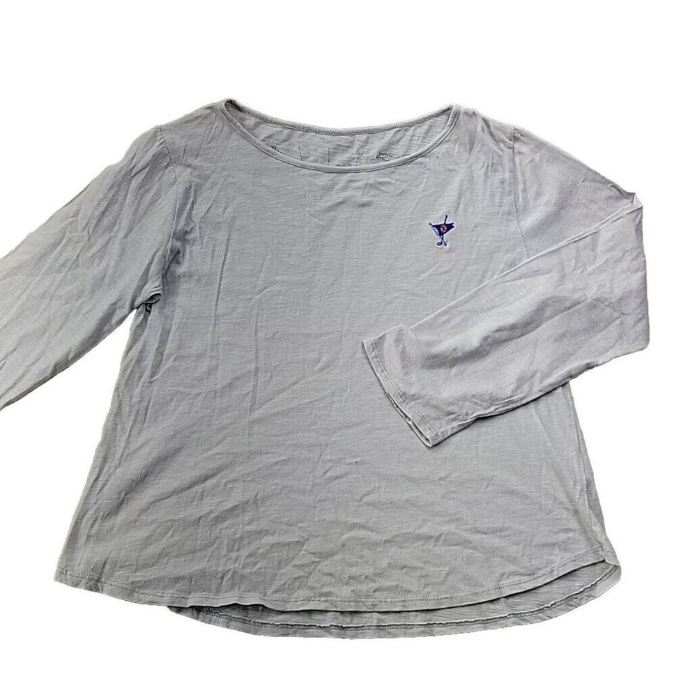 Ocean Reef Club Golf Women's L Gray Slub Cotton Shirt Embroidered L/S